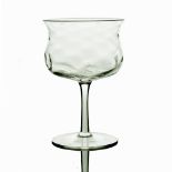 John Walsh Walsh, a set of six Arts and Crafts glass champagne glasses, circa 1927, optic moulded
