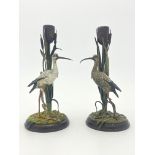 Franz Bergmann, a pair of cold painted bronze figural candlesticks