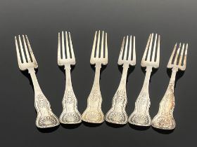 A set of six Victorian Scottish silver dinner forks, Daniel McGraw, Edinburgh 1864