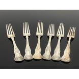 A set of six Victorian Scottish silver dinner forks, Daniel McGraw, Edinburgh 1864