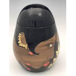 Sally Tuffin for Dennis China works, Josephine Baker head vase and cover, ovoid form, 20cm high