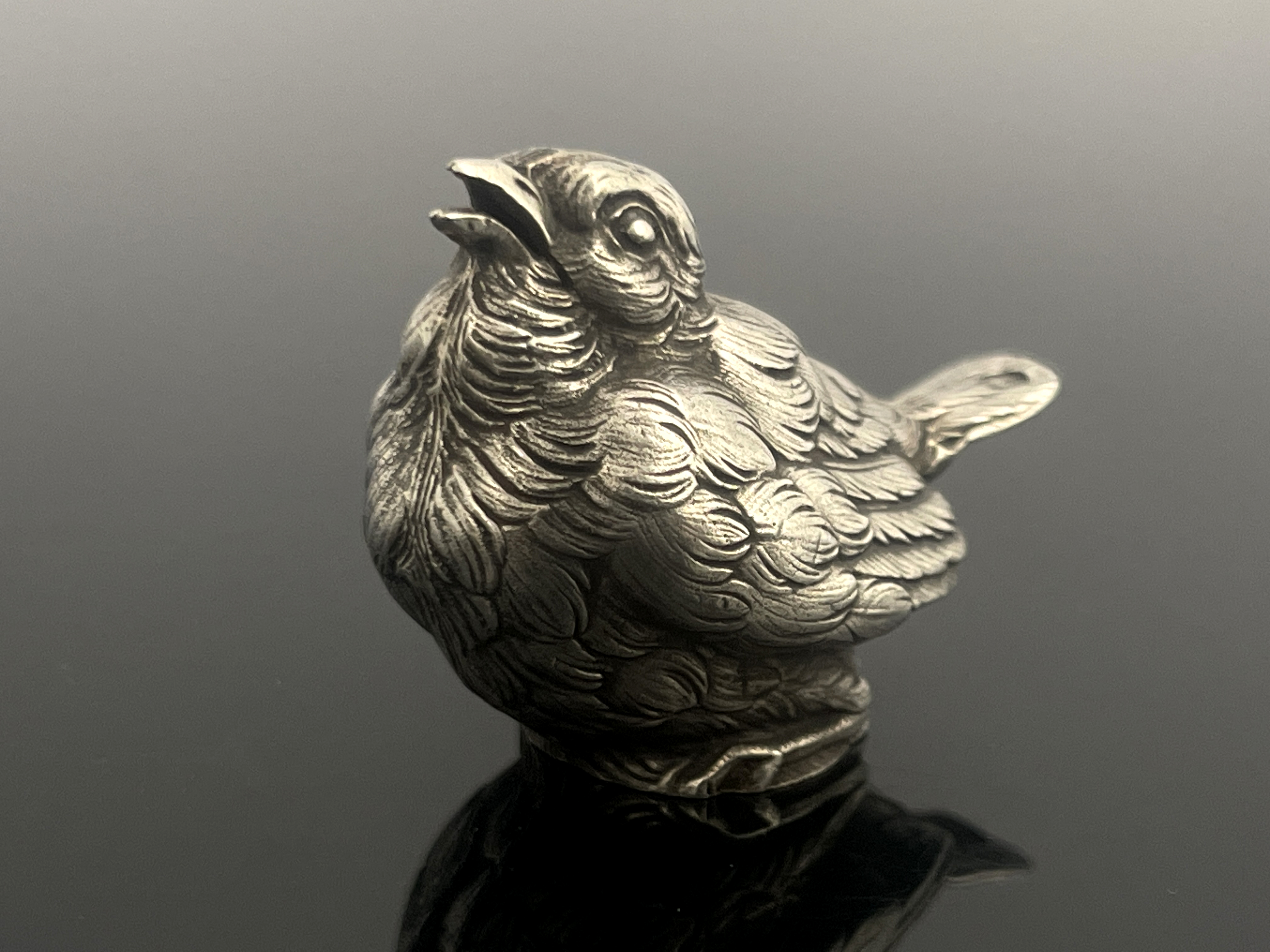 A French novelty silver salt or pepper pot