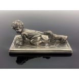 WMF, a silver plated figure group of a crying baby