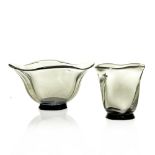 Vicke Lindstrand for Orrefors, two Art Deco glass vessels