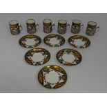 A Royal Crown Derby silver mounted coffee set