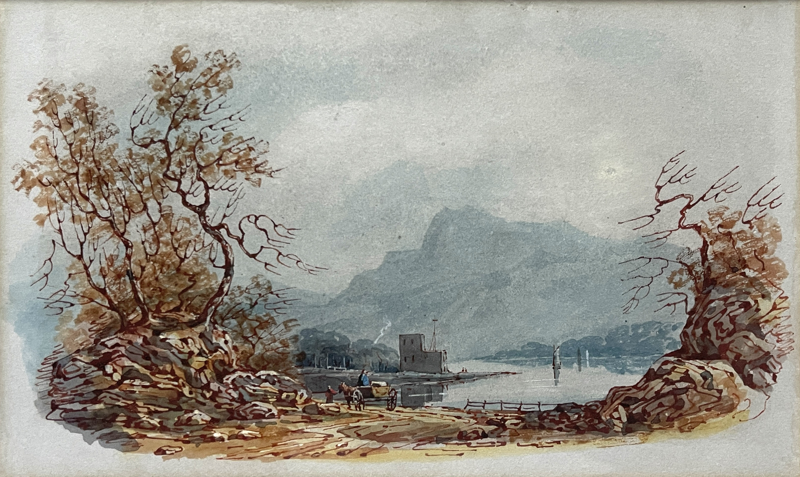 S.. Parrott (British, 19th Century), a lake scene with a castle ruin, signed l.l. watercolour, 20 by - Image 13 of 13