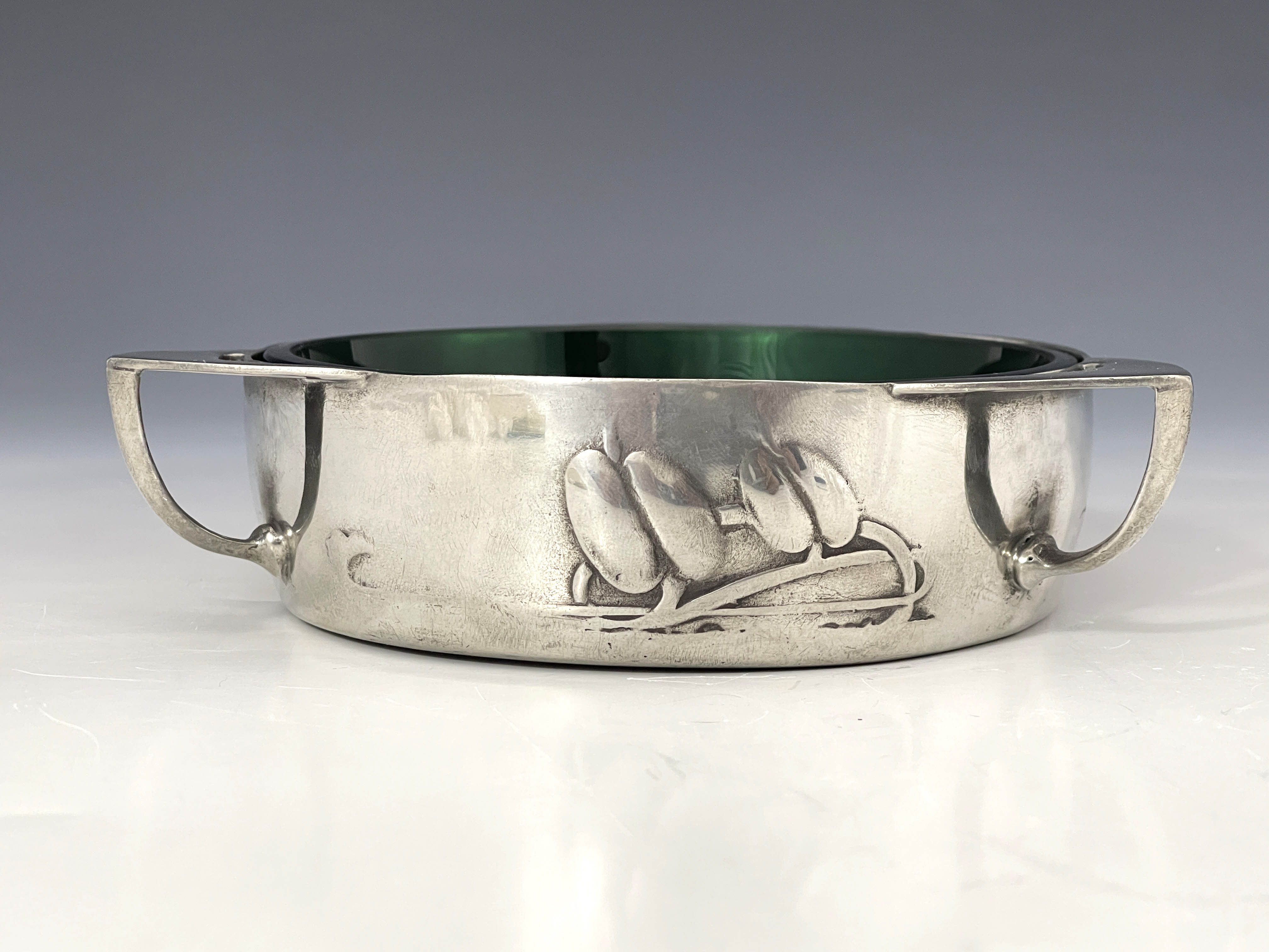 Archibald Knox for Liberty and Co., a Tudric Arts and Crafts pewter and glass butter dish - Image 2 of 10