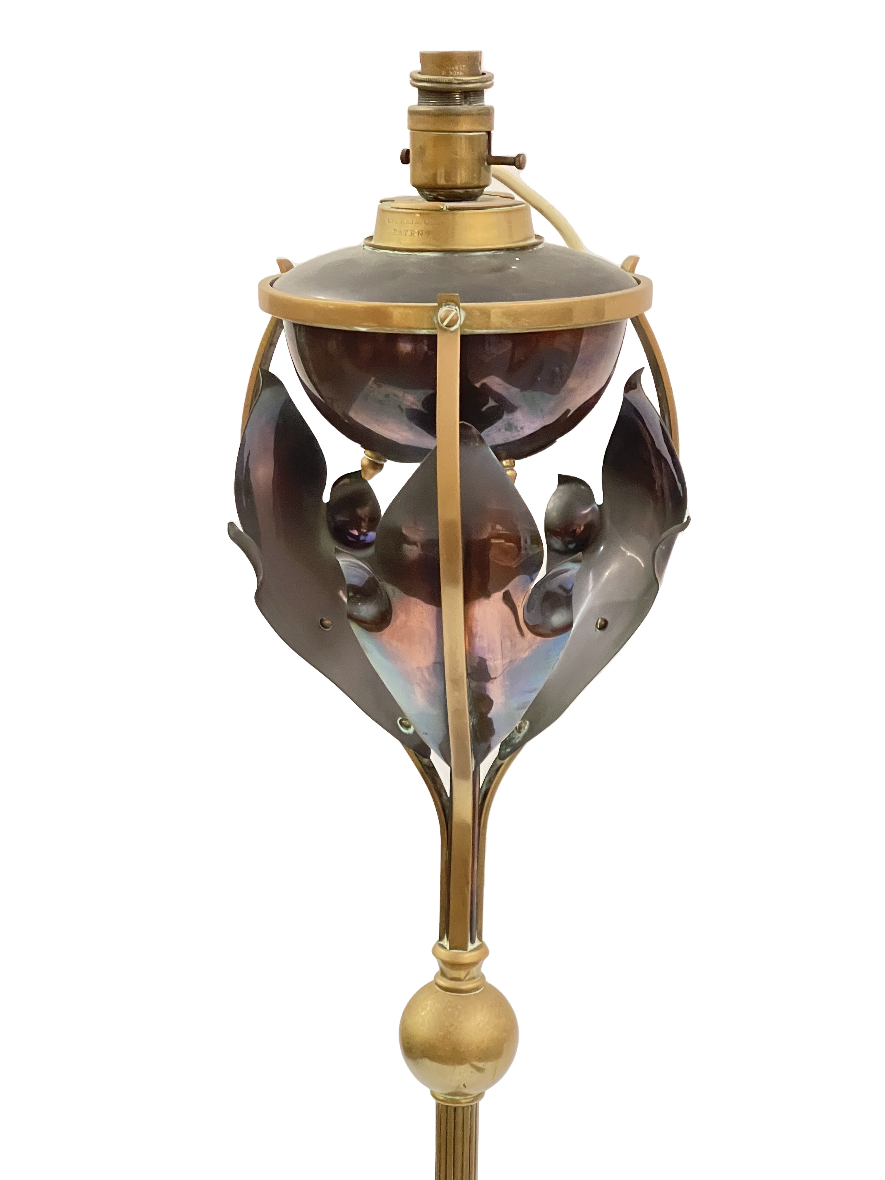 W A S Benson, an Arts and Crafts copper and brass floor standing lamp - Image 5 of 5