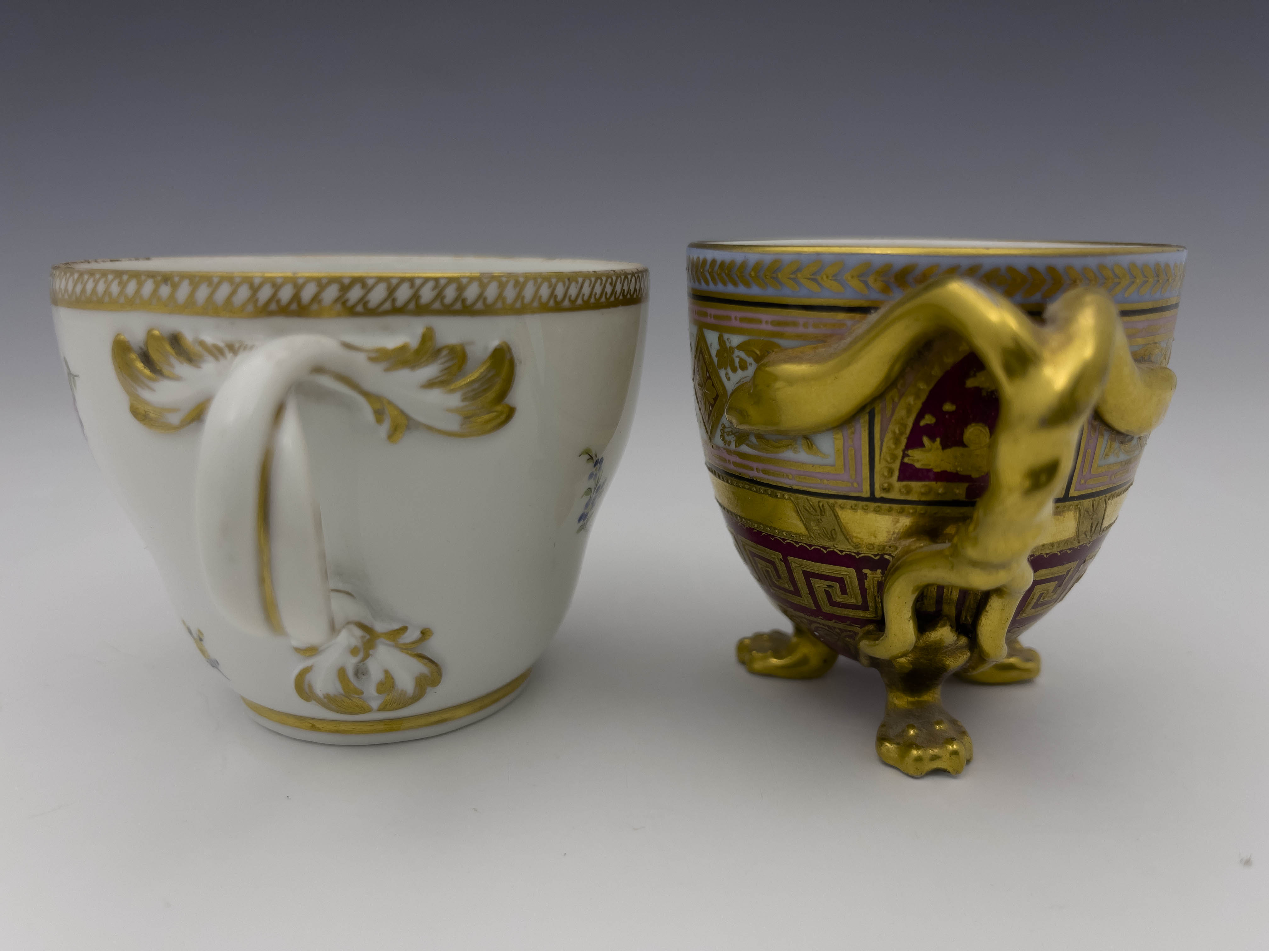 A Meissen painted cabinet cup and a Vienna cup - Image 2 of 5