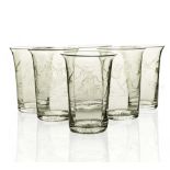 A set of six Art Deco cut glass beakers, Stourbridge circa 1930, probably Thomas Webb