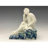 An Art Deco figural bookend