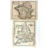 British Isles and France, a collection of four 18th to 19th century maps, including a New Map of