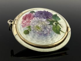 A Norwegian enamelled silver compact