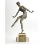 Demetre Chiparus, Balance, a patinated bronze figure, cast and modelled as a dancer, posed on one