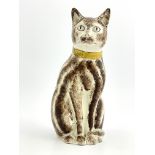 A large pottery model of a cat, second quarter of the 19th Century, possibly Newcastle, modelled