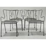 Ernest Race, a set of four Antelope armchairs, designed for the 1951 Festival of Britain, wire