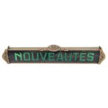 Ren Herbst for Siegel, an Art Nouveau French hanging shop sign, 'Nouveautes'