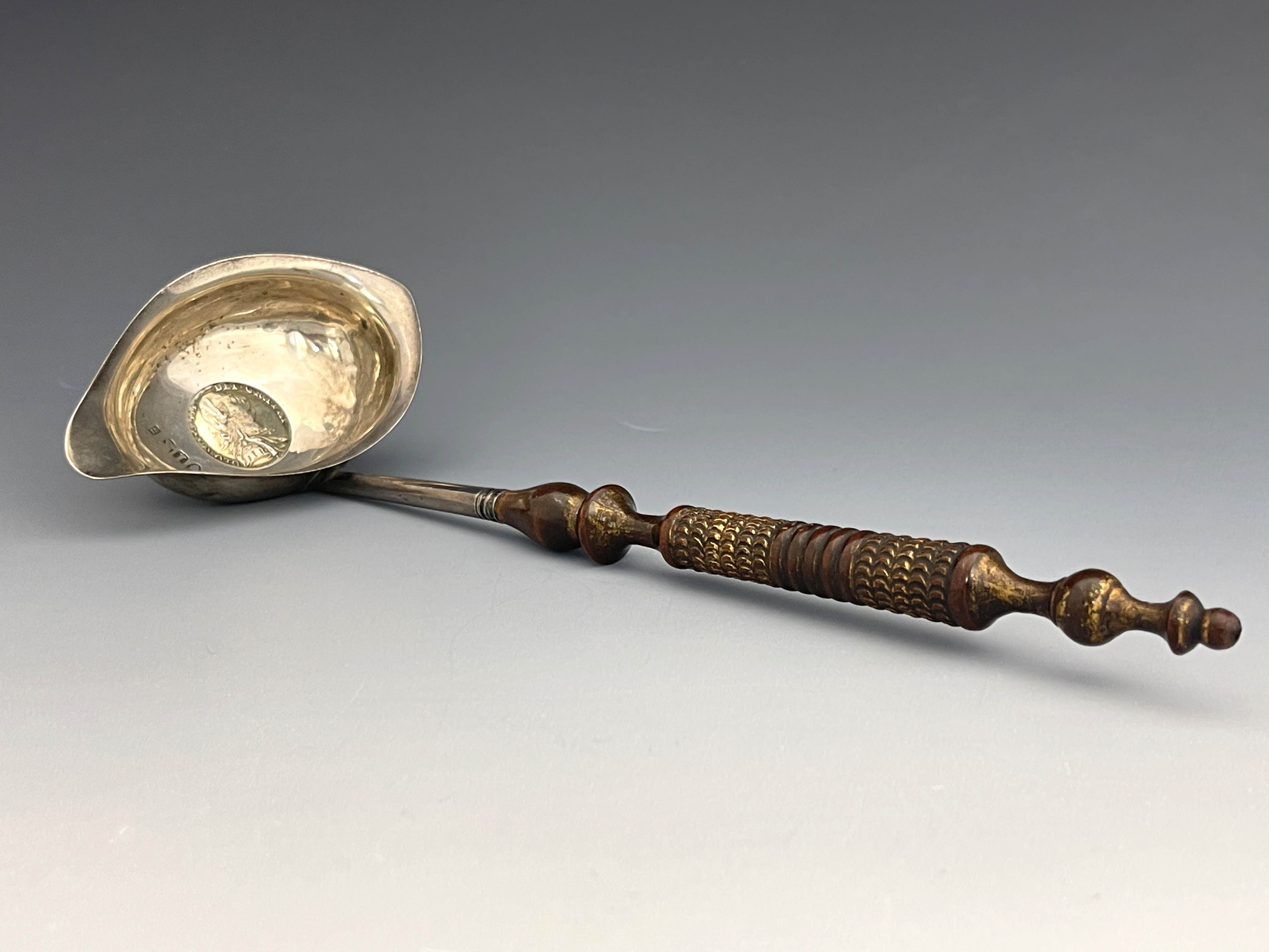 A George III silver coin set ladle, Josiah Snatt, London 1804