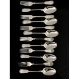 A set of twelve Victorian dessert spoons and forks, William Hutton and Sons, London 1897