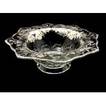 A Cambridge Glass silver overlay dish