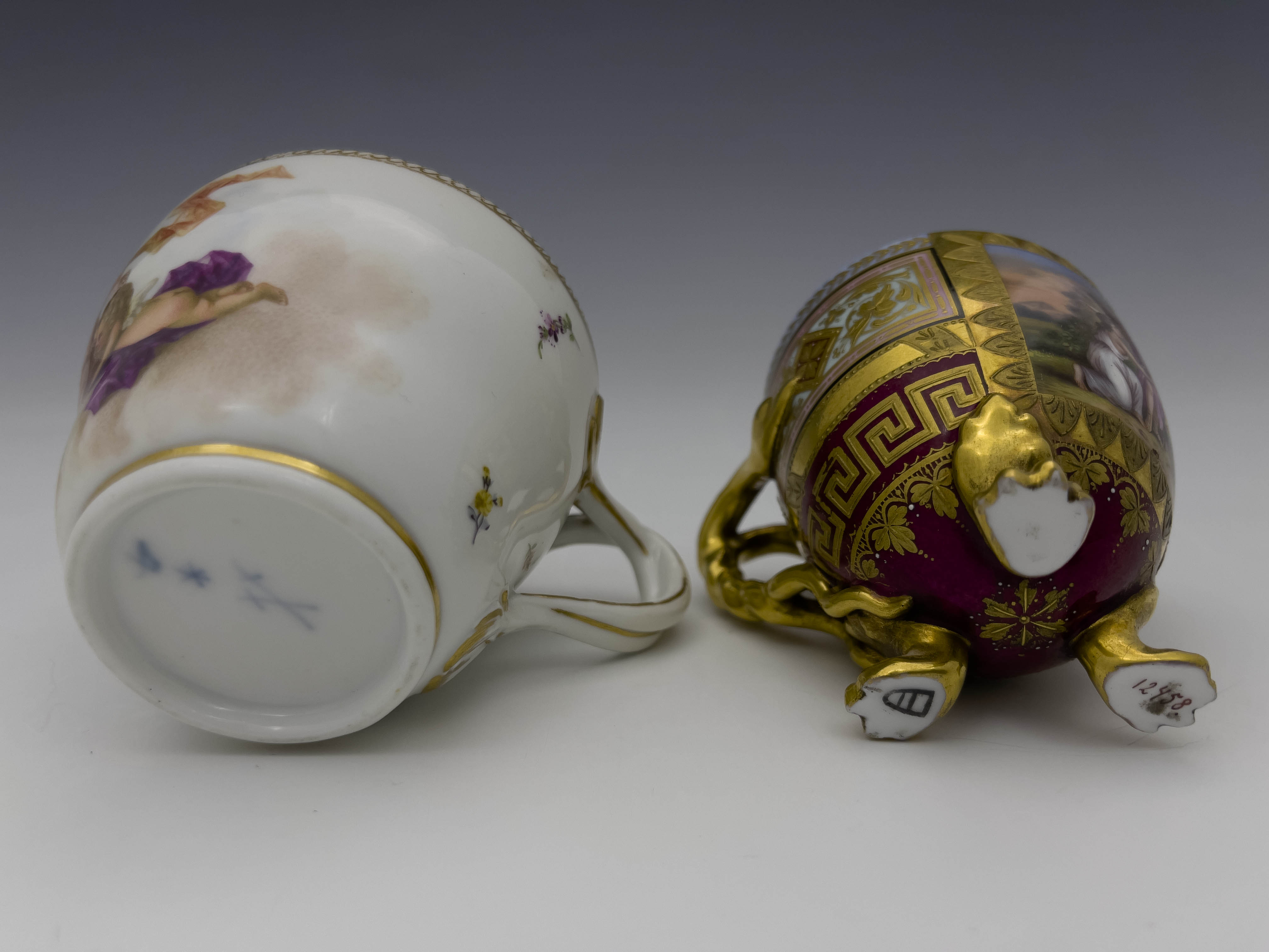 A Meissen painted cabinet cup and a Vienna cup - Image 4 of 5