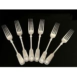 A set of six George V silver table forks, John Round and Son, Sheffield 1913