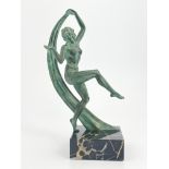 An Art Deco patinated art metal figure