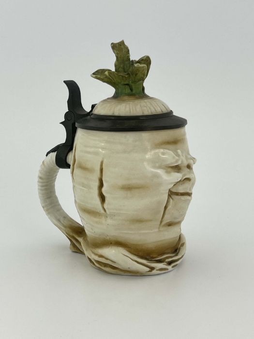Schierholz, a novelty half litre character stein, modelled as a Sad Radish, pewter mount and inset - Image 2 of 8
