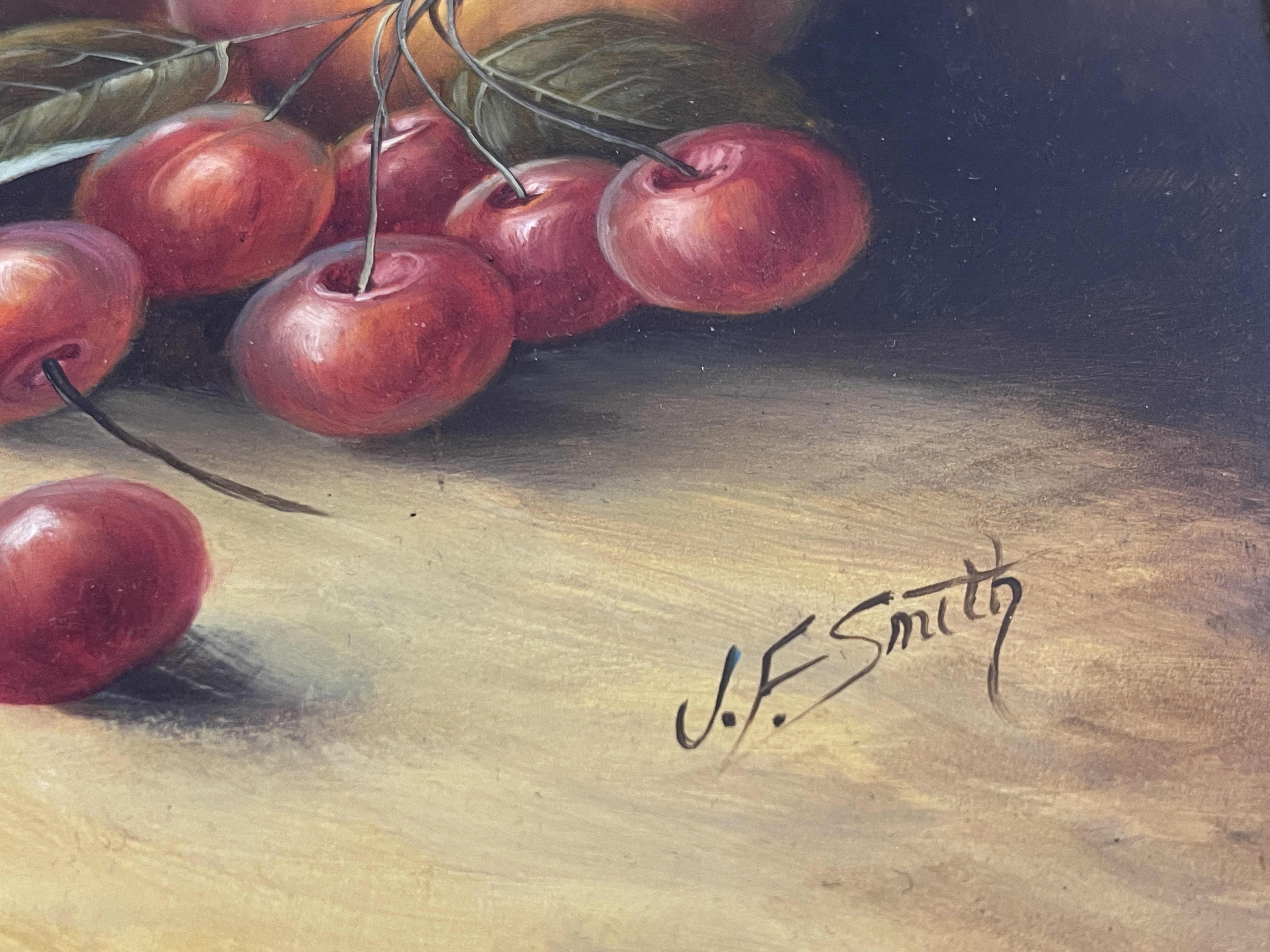 John F Smith (British, b.1934) Still Life of Fruit, signed l.r., after his work for Royal Worcester, - Image 4 of 4