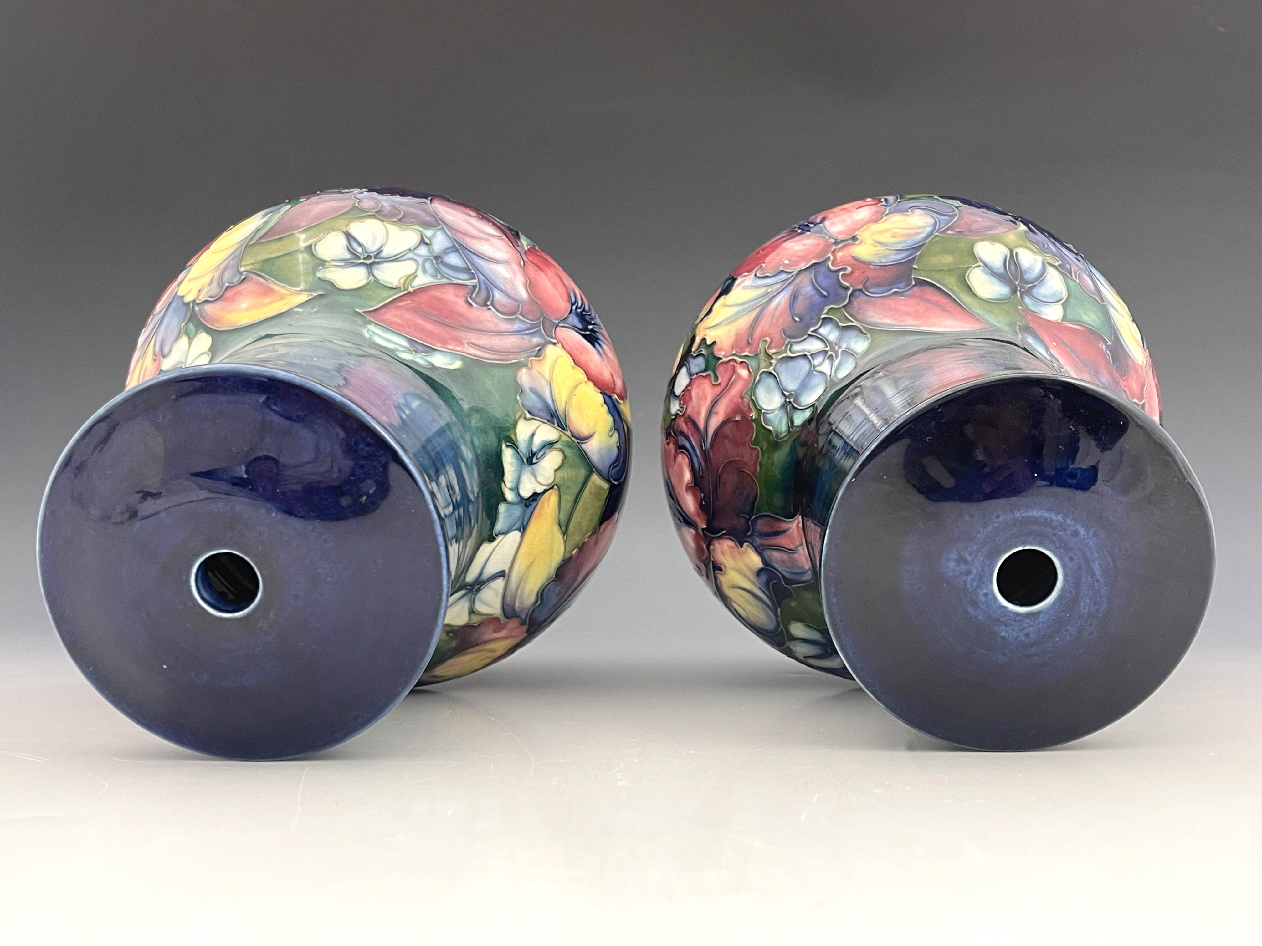 Walter Moorcroft, a pair of Orchid table lamp bases, circa 1950s, straight necked baluster form, - Image 3 of 6