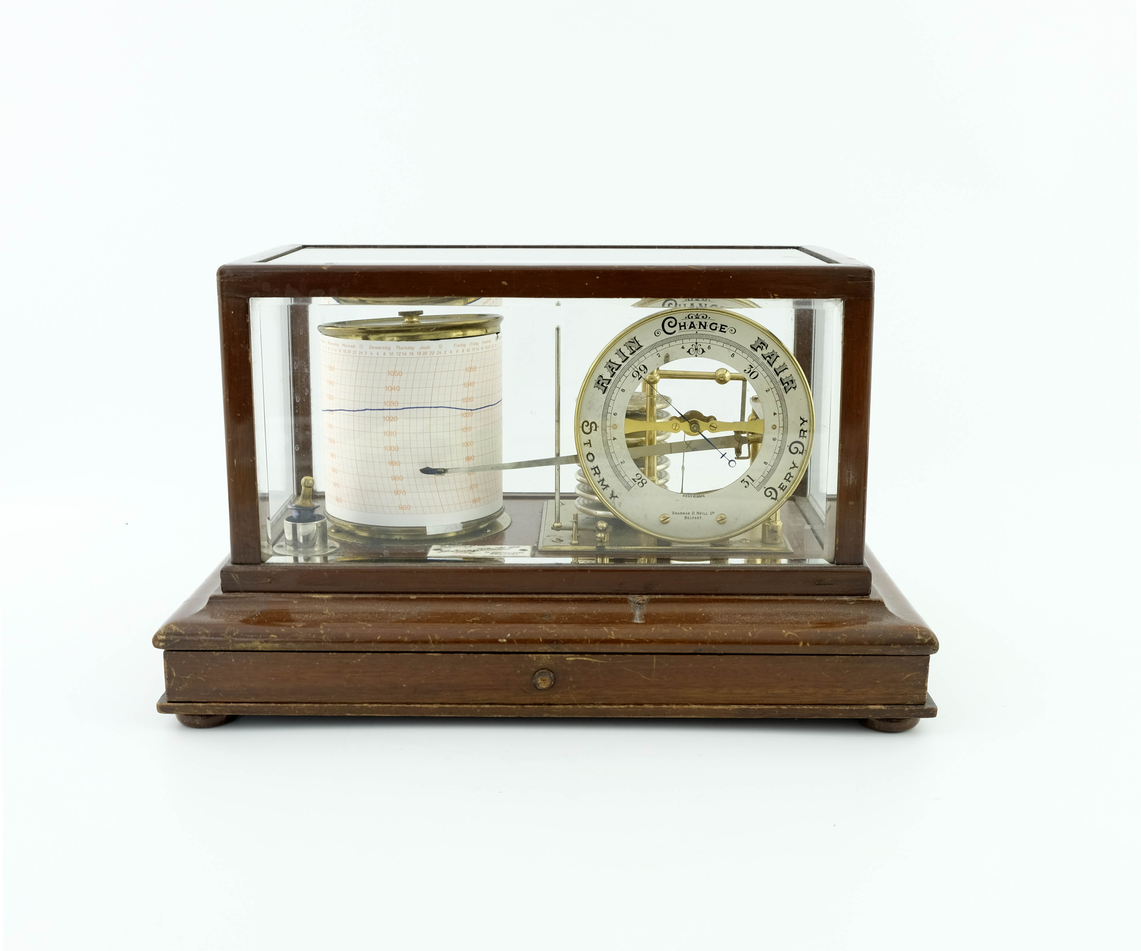 A Sharman D Neill Ltd mahogany cased Barograph, circa 1930 - Image 2 of 4