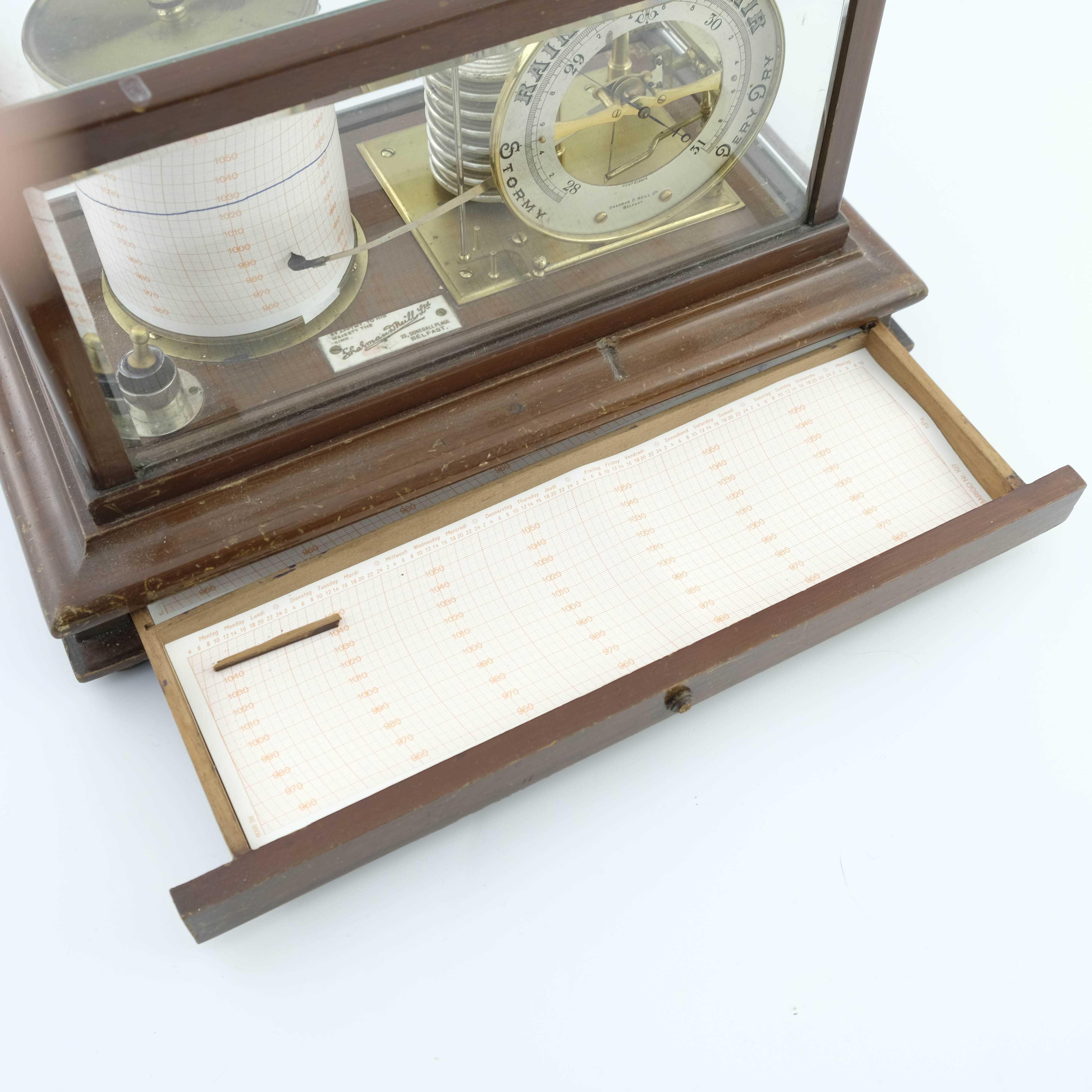 A Sharman D Neill Ltd mahogany cased Barograph, circa 1930 - Image 4 of 4