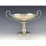 A George V silver twin handled pedestal bowl, Mappin and Webb, London 1912
