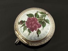 An Imperial Russian silver and enamelled compact, Moscow circa 1890