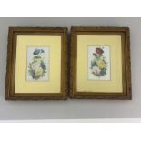 William Rayworth, Crown Derby, a pair of floral painted still life plaques