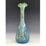 Loetz, a Secessionist silver overlay iridescent glass vase