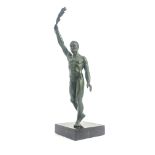 Pierre Le Faguays (attributed), Victory, an Art Deco patinated art metal figure