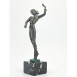 Raymonde Guerbe, an Art Deco patinated art metal figure