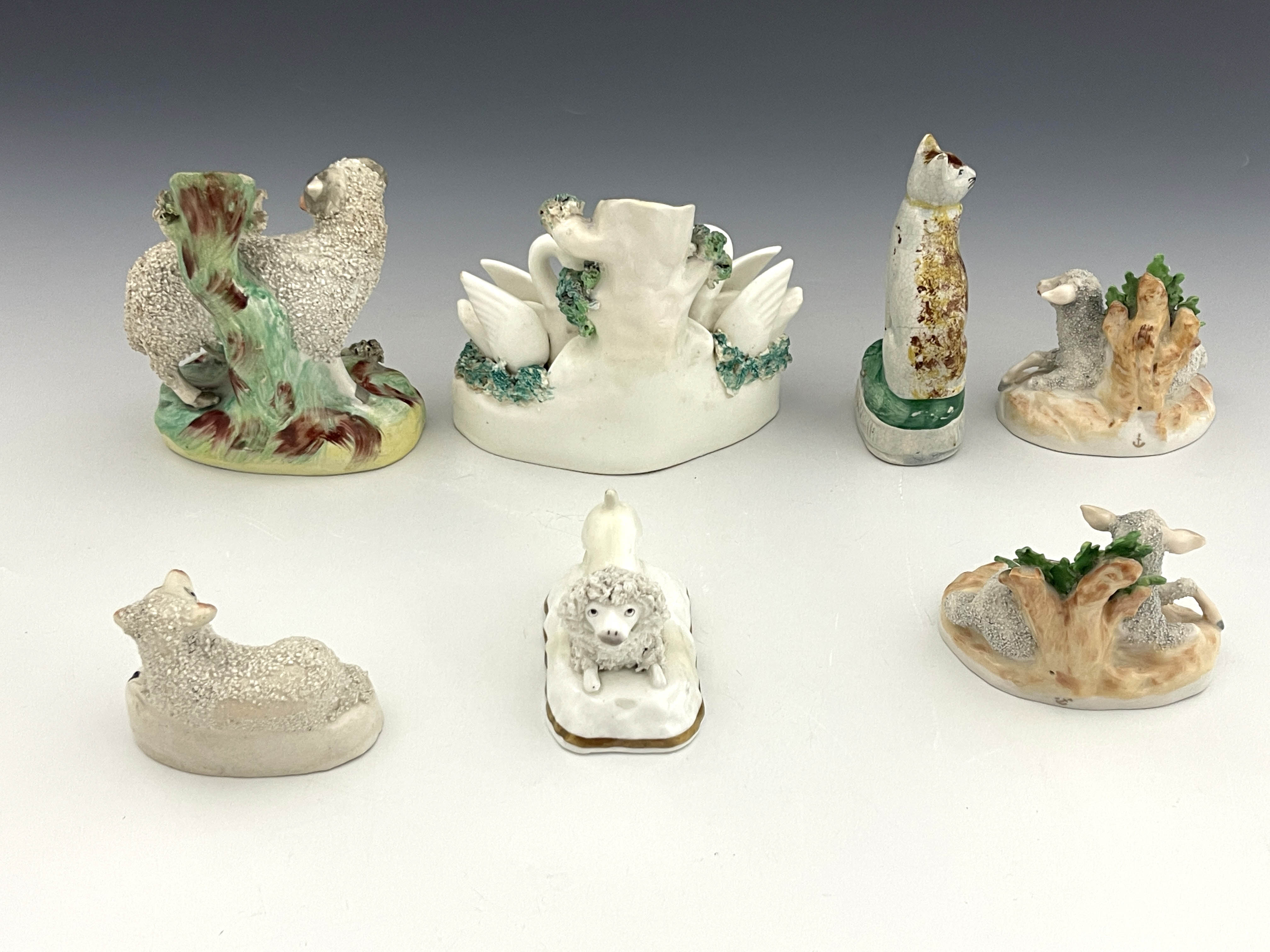 A group of 19th Century and later Staffordshire pottery and other porcelain animal figures, to - Image 2 of 4