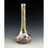 Fritz Heckert, a large Secessionist silver overlay iridescent glass vase
