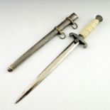 World War Two German Army (Heer) Officer's dress dagger, housed in hammered scabbard with two