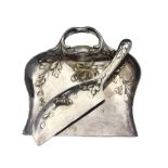 Gallia for Christofle, a French Art Nouveau silver plated crumb tray and scoop