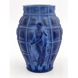 Henry Schlevogt a blue lapis opaque glass 'Ingrid' vase, inverse baluster form, modelled in high