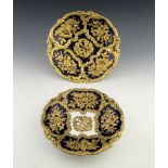 Two early 20th century Leuteritz style relief moulded Meissen plates, dished circular form,