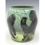 Sally Tuffin for Dennis China Works, Gorilla Barrel Vase, 19cm high