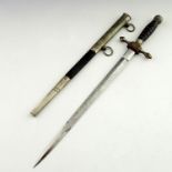 A German Weimar Republic 1920s or early 1930s Fire Service Officer's dress dagger, housed in dark