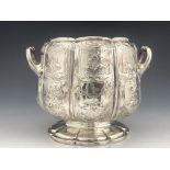A Victorian silver plated sugar bowl, Elkington and Co., 1853