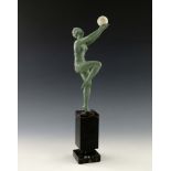 An Art Deco patinated art metal figure