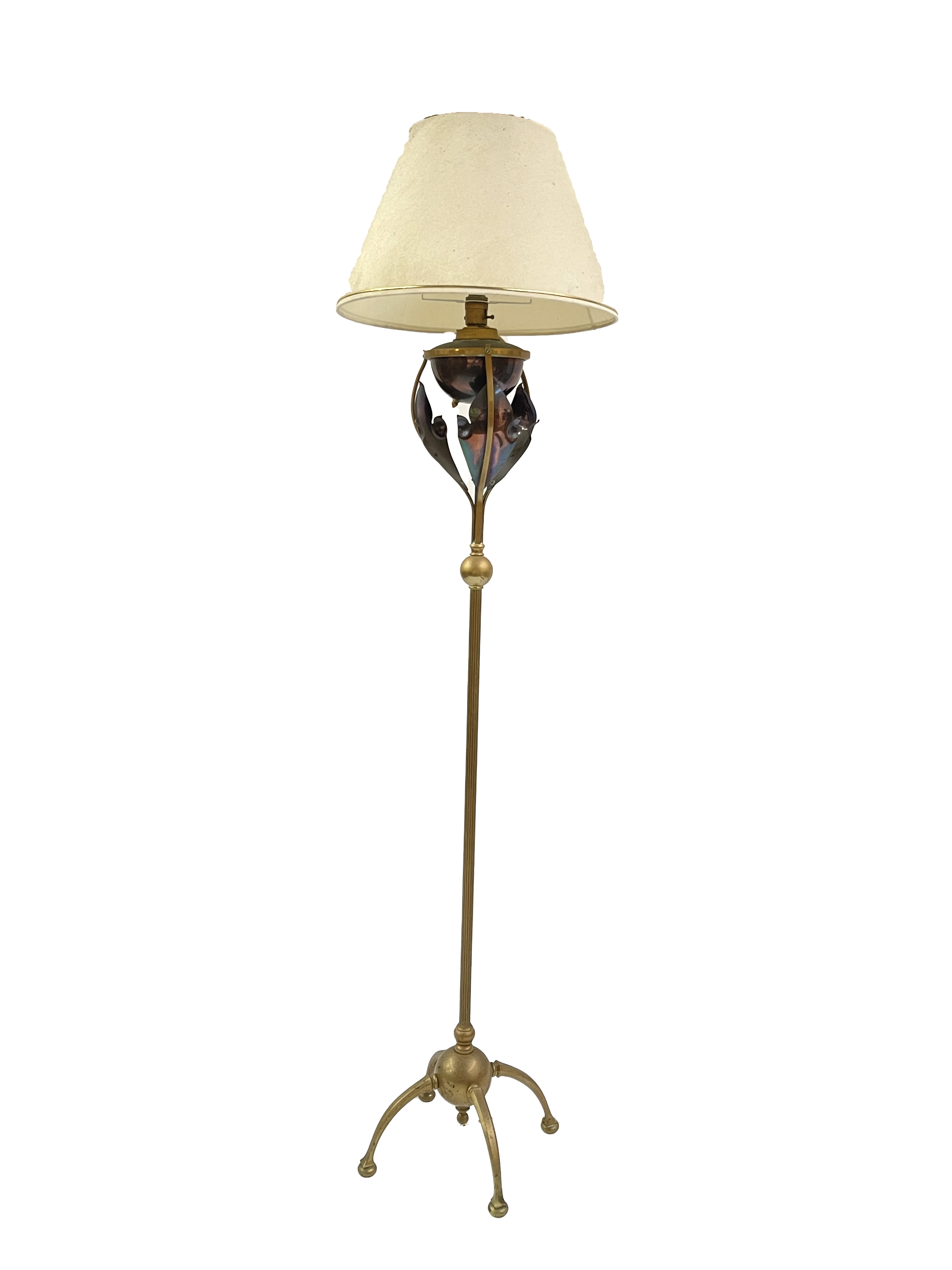 W A S Benson, an Arts and Crafts copper and brass floor standing lamp - Image 4 of 5