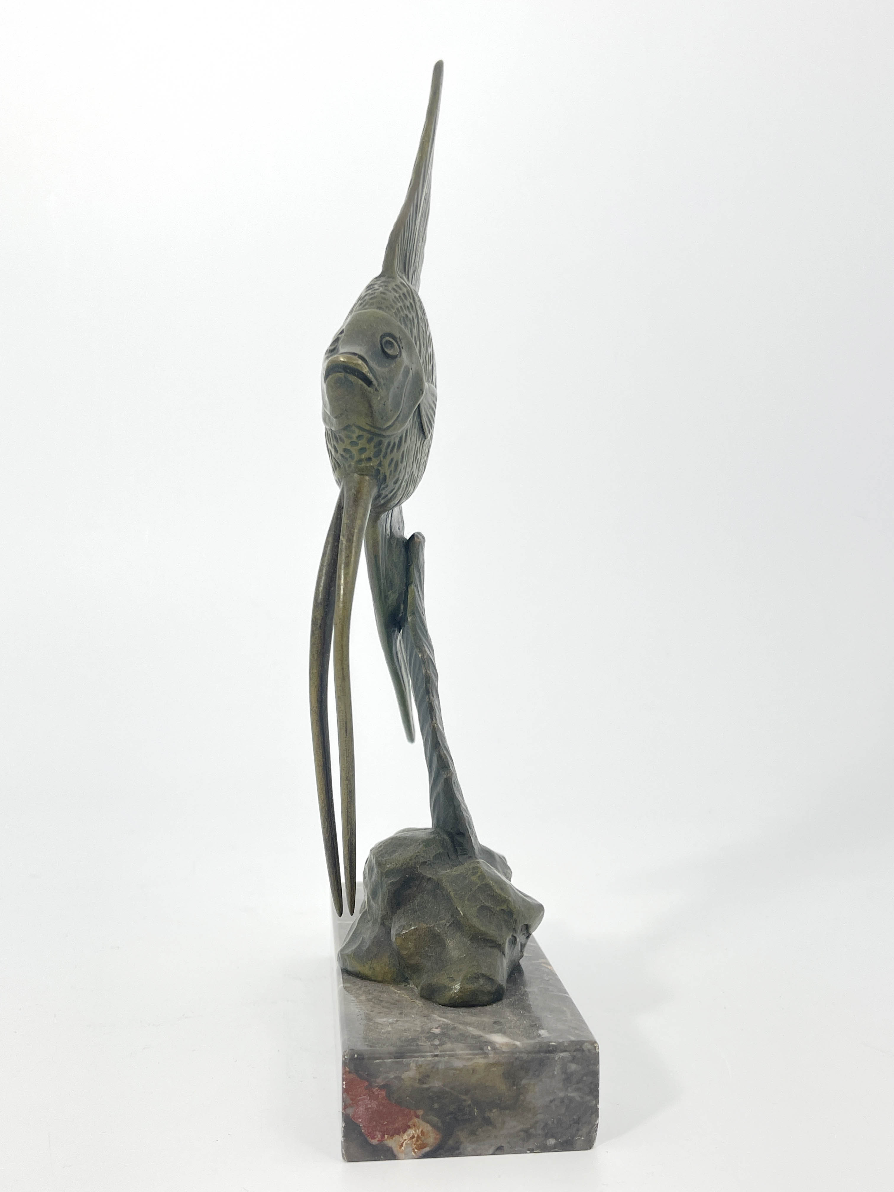 Georges H Laurent, an Art Deco bronze figure of a fish - Image 2 of 5